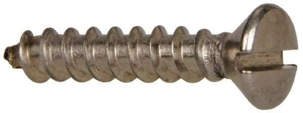 Value Collection - #10 Oval Head Slotted Sheet Metal Screw - Stainless Steel, 1" OAL, Grade 316 - Exact Industrial Supply