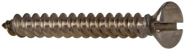 Value Collection - #10 Oval Head Slotted Sheet Metal Screw - Stainless Steel, 1-1/2" OAL, Grade 316 - Exact Industrial Supply