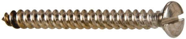 Value Collection - #10 Oval Head Slotted Sheet Metal Screw - Stainless Steel, 2" OAL, Grade 316 - Exact Industrial Supply