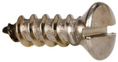 Value Collection - #12 Oval Head Slotted Sheet Metal Screw - Stainless Steel, 3/4" OAL, Grade 316 - Exact Industrial Supply