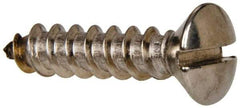 Value Collection - #12 Oval Head Slotted Sheet Metal Screw - Stainless Steel, 1" OAL, Grade 316 - Exact Industrial Supply