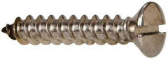 Value Collection - #12 Oval Head Slotted Sheet Metal Screw - Stainless Steel, 1-1/4" OAL, Grade 316 - Exact Industrial Supply