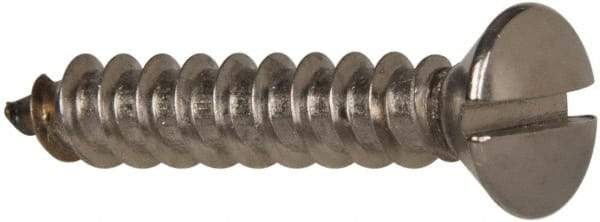 Value Collection - #12 Oval Head Slotted Sheet Metal Screw - Stainless Steel, 1-1/2" OAL, Grade 316 - Exact Industrial Supply