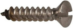 Value Collection - #14 Oval Head Slotted Sheet Metal Screw - Stainless Steel, 1-1/4" OAL, Grade 316 - Exact Industrial Supply