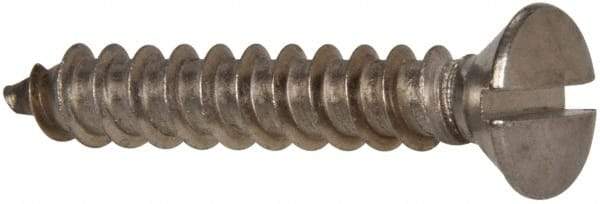 Value Collection - #14 Oval Head Slotted Sheet Metal Screw - Stainless Steel, 1-1/2" OAL, Grade 316 - Exact Industrial Supply