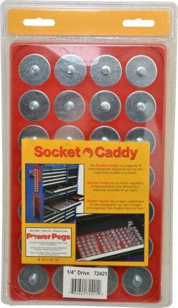 Triton - 28 Piece Capacity Socket Caddy - 1/4" Drive, Red - Exact Industrial Supply