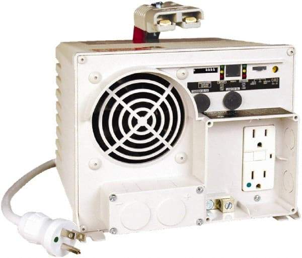 Tripp-Lite - 2 Connection, 12 VDC Input, 120 VAC Output, 2,500 Peak Wattage, Surface Mount Power Inverter - 8-3/4" Wide x 7" Deep x 7" High, 1,250 Watt Continuous Output Power, Fan Cooled - Exact Industrial Supply