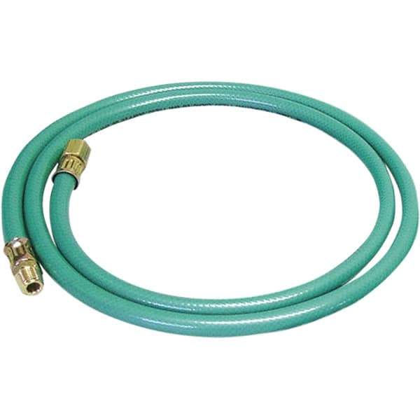 Dynabrade - 8mm ID x 12.7" OD 5' Long Multipurpose Air Hose - Male/Female Ends, 90 Working psi, Green - Exact Industrial Supply