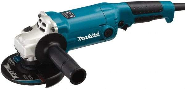 Makita - 5" Wheel Diam, 11,000 RPM, Corded Angle & Disc Grinder - 5/8-11 Spindle, 120 Volts, 10.5 Amps - Exact Industrial Supply