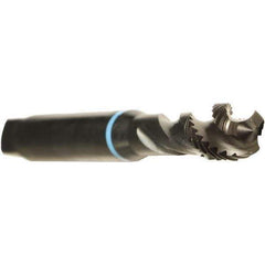 Emuge - M3.5x0.60 Metric 3 Flute 6H Modified Bottoming Spiral Flute Tap - Cobalt, Oxide Finish, 56mm OAL, Right Hand Flute, Right Hand Thread, Series Enorm - Exact Industrial Supply