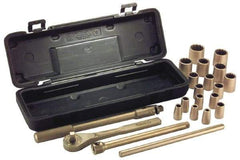 Ampco - 26 Piece 1/2" Drive Socket Set - 6 Points, 10mm to 32mm Range, Metric Measurement Standard - Exact Industrial Supply