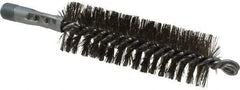 Schaefer Brush - 4-1/2" Brush Length, 1-1/2" Diam, Double Stem, Double Spiral Tube Brush - 7-1/4" Long, Stainless Steel, 1/4" NPSM Male Connection - Exact Industrial Supply