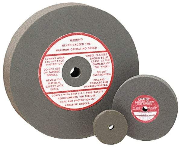 Cratex - 4" Diam x 1/2" Hole x 1/4" Thick, Surface Grinding Wheel - Silicon Carbide, Fine Grade, 5,250 Max RPM, Rubber Bond, No Recess - Exact Industrial Supply