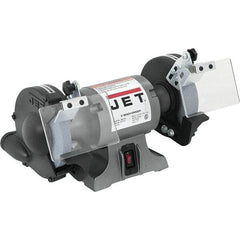 Jet - 6" Wheel Diam x 3/4" Wheel Width, 1/2 hp Grinder - 1/2" Arbor Hole Diam, 1 Phase, 3,450 Max RPM, 115 Volts - Exact Industrial Supply