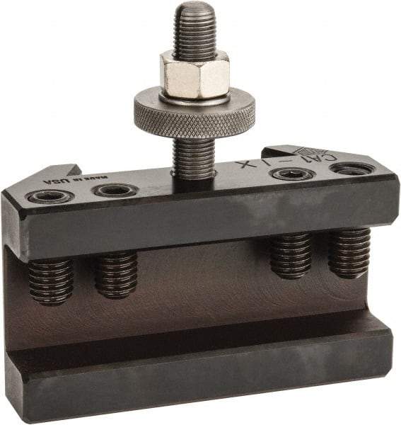 Aloris - Series CA, #1X Turning & Facing Tool Post Holder - 14 to 20" Lathe Swing, 2-1/2" OAH, 1-1/4" Max Tool Cutting Size, 1-13/16" Centerline Height - Exact Industrial Supply