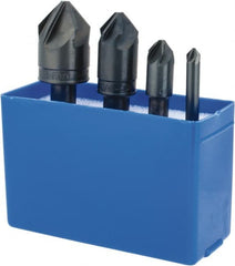 M.A. Ford - 4 Piece, 1/4 to 1" Head Diam, 82° Included Angle, Single End Countersink Set - Exact Industrial Supply