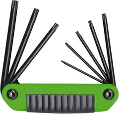 Eklind - 8 Piece T8 to T40 Steel Fold-Up Torx Key Set - T8, T10, T15, T20, T25, T27, T30, T40 Torx Size - Exact Industrial Supply