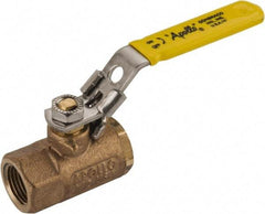 Apollo - 1/2" Pipe, Standard Port, Bronze Standard Ball Valve - 2 Piece, NPT Ends, Locking Lever Handle, 600 WOG, 150 WSP - Exact Industrial Supply