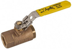 Apollo - 3/4" Pipe, Standard Port, Bronze Standard Ball Valve - 2 Piece, NPT Ends, Locking Lever Handle, 600 WOG, 150 WSP - Exact Industrial Supply