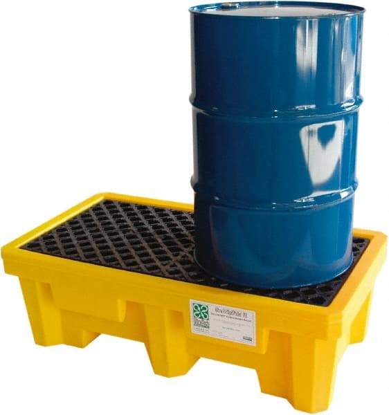 UltraTech - 66 Gal Sump, 3,000 Lb Capacity, 2 Drum, Polyethylene Spill Deck or Pallet - 53" Long x 29" Wide x 17" High, Liftable Fork, Inline Drum Configuration - Exact Industrial Supply