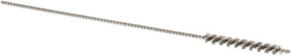 Brush Research Mfg. - 2.5mm Diam Helical Stainless Steel Tube Brush - Single Spiral, 0.003" Filament Diam, 3/4" Brush Length, 3" OAL - Exact Industrial Supply