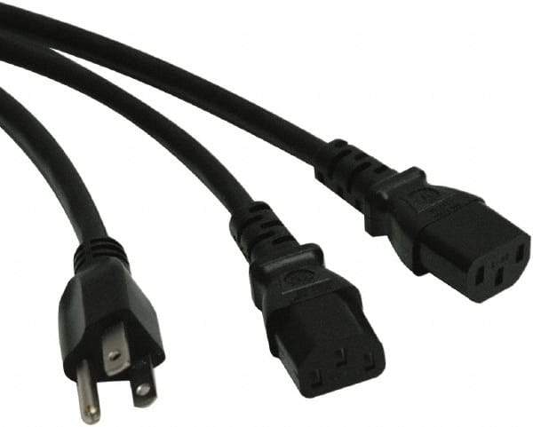 Tripp-Lite - 6' Long, NEMA 5-15P/IEC-320-C-13 Computer Cable - Black, Female, Male - Exact Industrial Supply