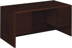 Hon - High Pressure Laminate Double Pedestal Desk - 60" Wide x 30" Deep x 29-1/2" High, Mahogany - Exact Industrial Supply