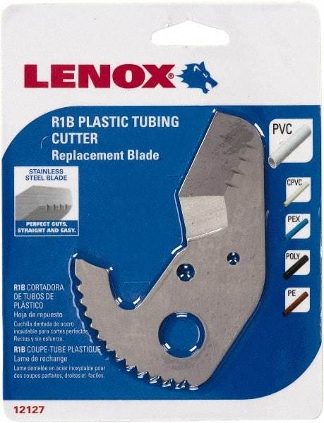 Lenox - Cutter Replacement Blade - Use with Lenox: 12123R1, Cuts PVC, CPVC, Pex, Polyethylene and Rubber Hose - Exact Industrial Supply