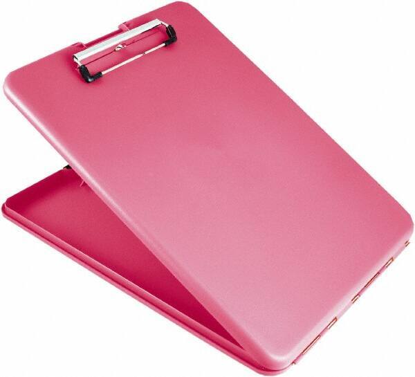 Saunders - 1-1/4" Long x 9-1/2" Wide, Clip Board - Pink - Exact Industrial Supply