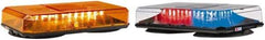 Federal Signal Emergency - Class 1 Joules, Variable Flash Rate, Magnetic Mount Emergency Mini-Lightbar Assembly - Powered by 12 to 24 VDC, Amber & Clear - Exact Industrial Supply