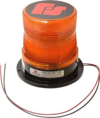 Federal Signal Emergency - Class II Candelas, Variable Flash Rate, Permanent Mount Emergency LED Beacon Light Assembly - Powered by 12 to 24 Volts, Amber - Exact Industrial Supply