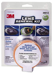 3M - 4 Piece Automotive Headlight Lens Restoration System Kit - Masking Tape, Sanding Discs, Polishing Pad, Compound - Exact Industrial Supply