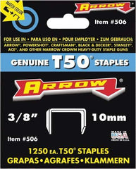Arrow - 3/8" Wide High Carbon Steel Heavy-Duty Staples - 3/8" Leg Length - Exact Industrial Supply