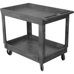 Wesco Industrial Products - 500 Lb Capacity, 25-1/2" Wide x 40-1/4" Long x 32-1/2" High Service Cart - 2 Shelf, Plastic, TPR Casters - Exact Industrial Supply