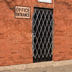 Illinois Engineered Products - 49" High Door Gate - Galvanized Steel, Silver - Exact Industrial Supply