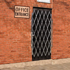 Illinois Engineered Products - 43" High Door Gate - Galvanized Steel, Silver - Exact Industrial Supply