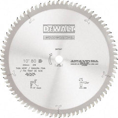 DeWALT - 10" Diam, 5/8" Arbor Hole Diam, 80 Tooth Wet & Dry Cut Saw Blade - Tungsten Carbide-Tipped, Standard Round Arbor - Exact Industrial Supply