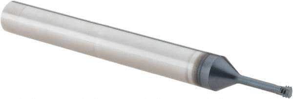 Iscar - M3x0.50 ISO, 0.093" Cutting Diam, 3 Flute, Solid Carbide Helical Flute Thread Mill - Internal Thread, 2-1/2" OAL, 1/4" Shank Diam - Exact Industrial Supply