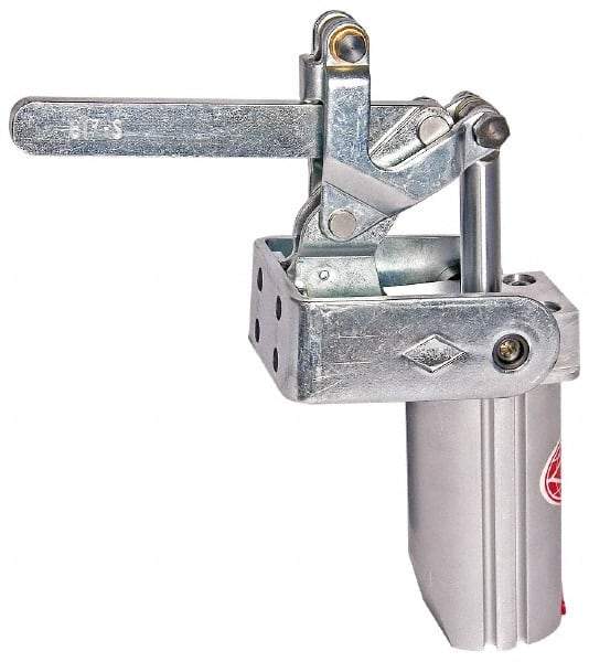 De-Sta-Co - 4,000 Lb Inner Hold Capacity, Vert Mount, Air Power Hold-Down Toggle Clamp - 1/4 NPT Port, 145 Max psi, 91° Bar Opening, 106.68mm Height Under Bar - Exact Industrial Supply