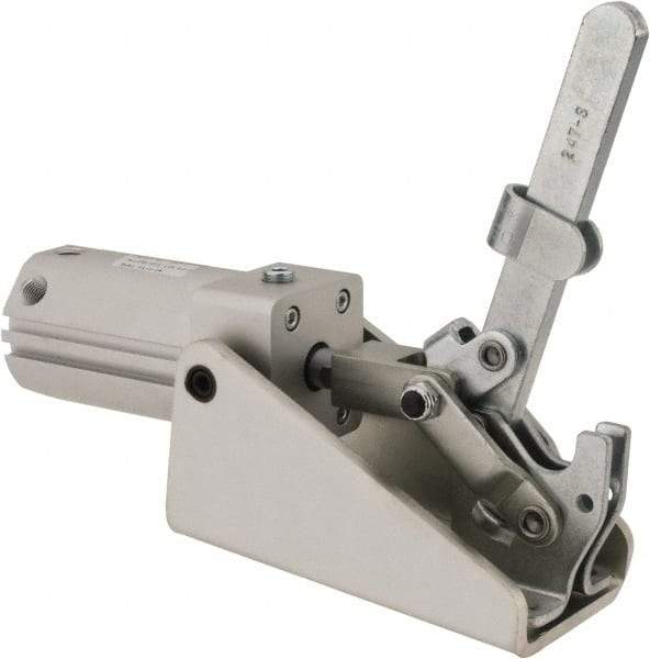 De-Sta-Co - 1,000 Lb Inner Hold Capacity, Horiz Mount, Air Power Hold-Down Toggle Clamp - 1/4 NPT Port, 145 Max psi, 94° Bar Opening, 57.15mm Height Under Bar - Exact Industrial Supply