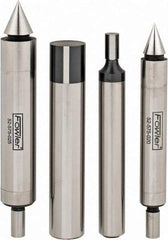 Fowler - 3/8 Inch Shank Diameter, 0.0002 Inch Accuracy, Double, Single End, Edge Finder Set - 0.5 Inch Head Diameter, Conical, Cylindrical Head Type, Includes 4 Attachments, Wooden Case, 4 Pieces - Exact Industrial Supply