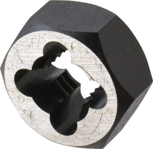 Cle-Line - 3/8-16 UNC Thread, 25/32" Hex, Hex Rethreading Die - Carbon Steel, 3/8" Thick, Series 0650 - Exact Industrial Supply