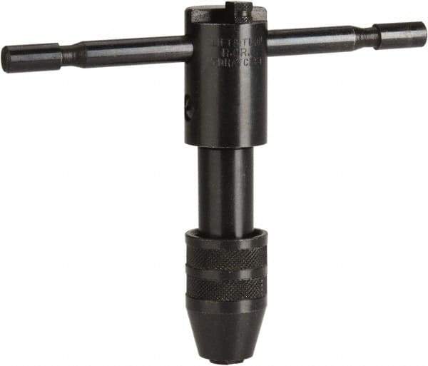 Cle-Line - #12 to 1/2" Tap Capacity, T Handle Tap Wrench - 5" Overall Length, Ratcheting - Exact Industrial Supply