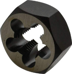 Cle-Line - 9/16-18 UNF Thread, 1-1/16" Hex, Hex Rethreading Die - Carbon Steel, 1/2" Thick, Series 0650 - Exact Industrial Supply