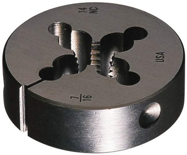 Cle-Line - 3/8-18 NPT Thread, Adjustable Round Pipe Die - 2" Outside Diam, Carbon Steel, Right Hand Thread - Exact Industrial Supply