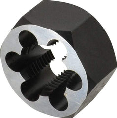 Cle-Line - 1-12 UNF Thread, 1-13/16" Hex, Hex Rethreading Die - Carbon Steel, 1" Thick, Series 0650 - Exact Industrial Supply