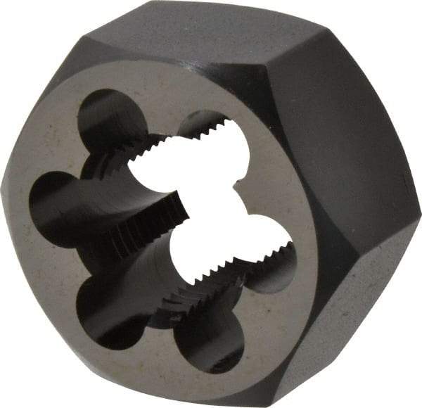 Cle-Line - 7/8-14 UNF Thread, 1-5/8" Hex, Hex Rethreading Die - Carbon Steel, 7/8" Thick, Series 0650 - Exact Industrial Supply