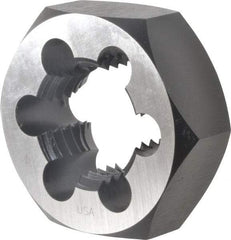 Cle-Line - 1-1/2 - 6 UNC Thread, 2-9/16" Hex, Hex Rethreading Die - Carbon Steel, 1" Thick, Series 0650 - Exact Industrial Supply