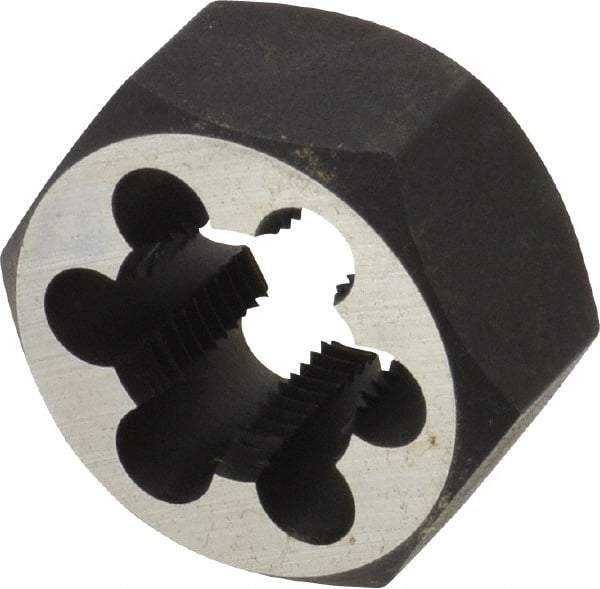 Cle-Line - 3/4-16 UNF Thread, 1-7/16" Hex, Hex Rethreading Die - Carbon Steel, 3/4" Thick, Series 0650 - Exact Industrial Supply