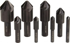 Hertel - 8 Piece, 1/4 to 1" Head Diam, 82° Included Angle, Countersink Set - Exact Industrial Supply